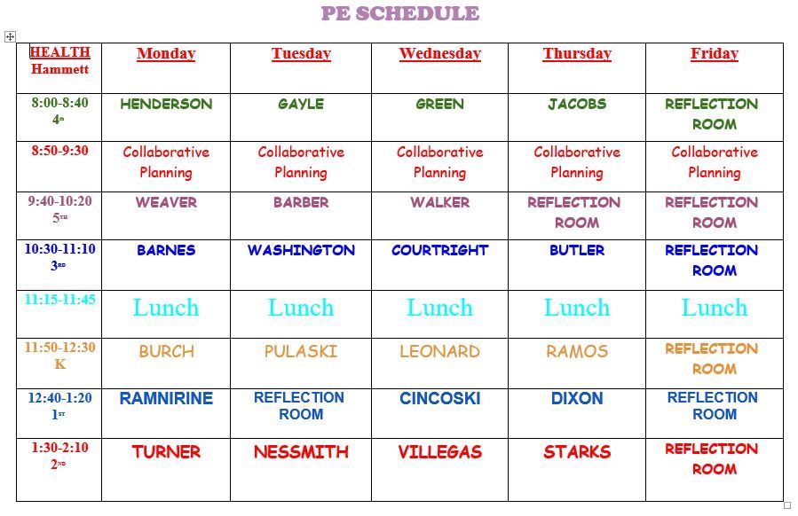 Schedule